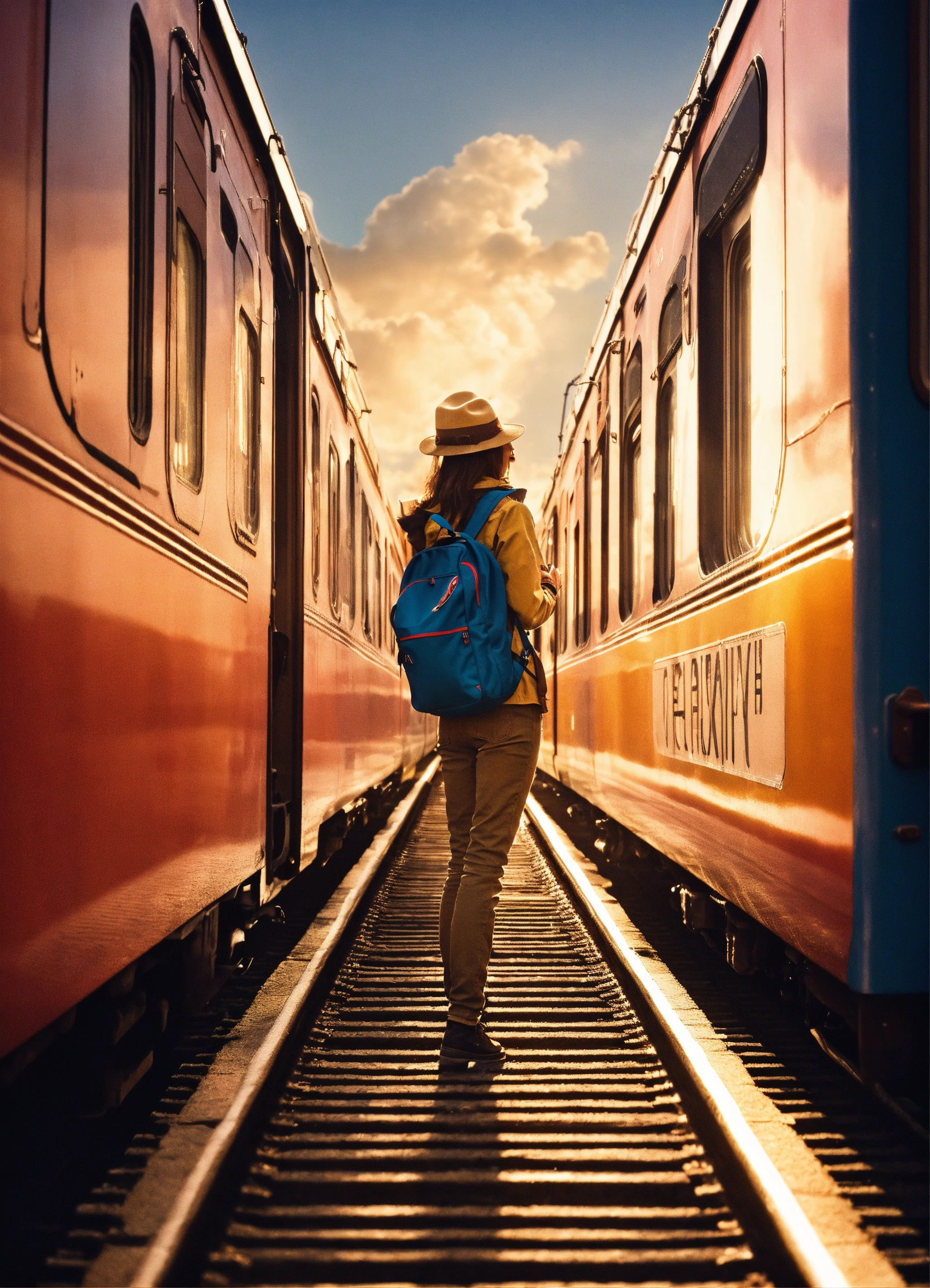 Lexica - Goodbye from a train, endless adventure. person saying goodbye