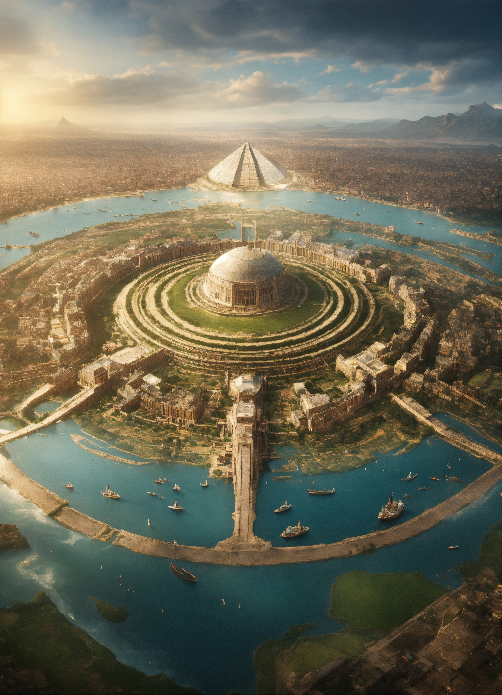 Lexica - Metropolis surrounded by a large ring of water. All the rings ...