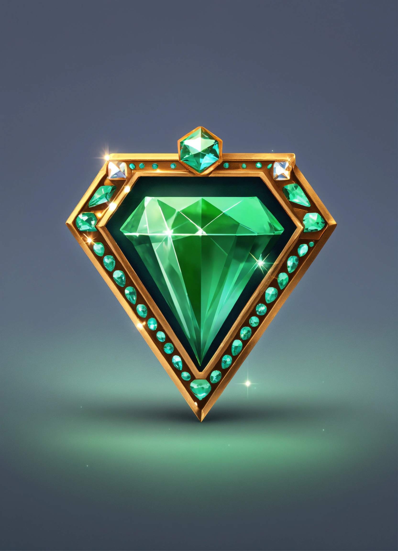 Lexica - Diamond icon, game icon, with green accent color