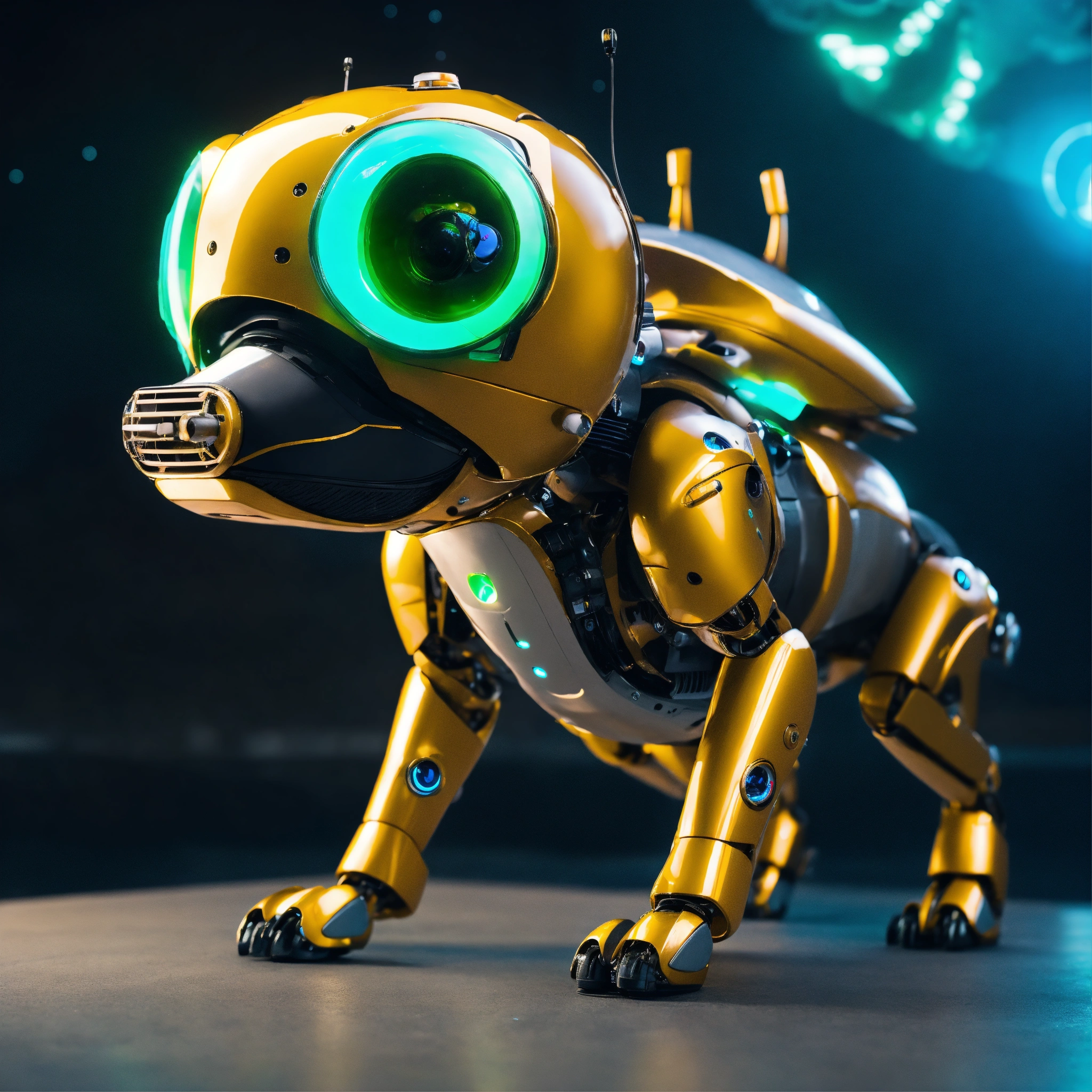 Lexica - Frog dog inu immaculate full body cyberpunk style robot with ...