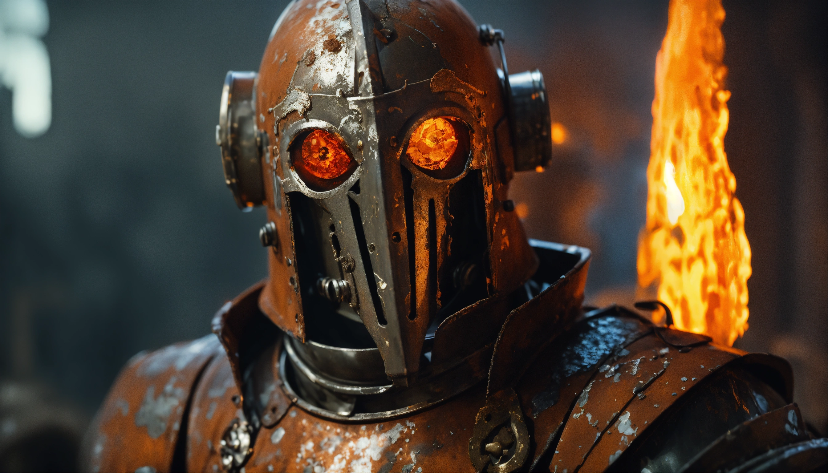 Lexica - D&D Menacing Warforged solider, old and rusting with one ...