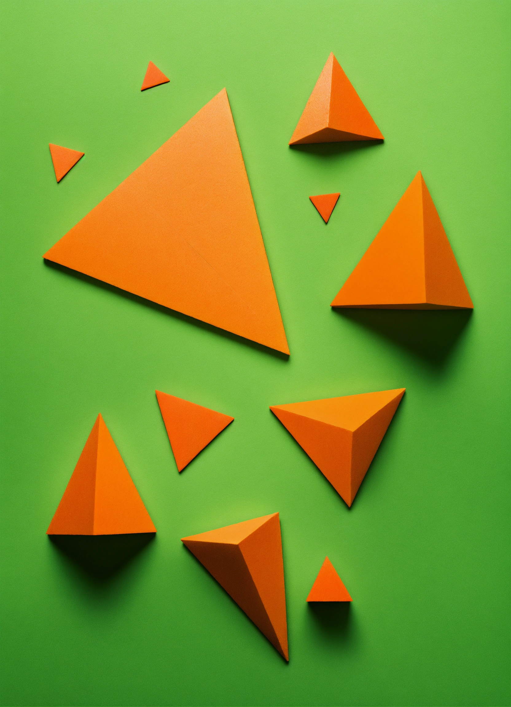 Lexica - Create a orange triangle on a green background