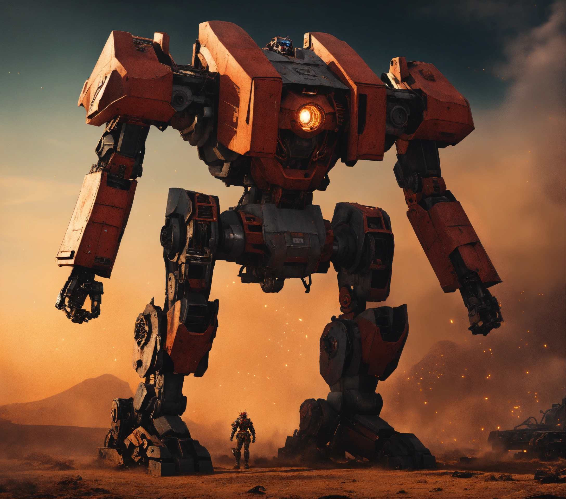 Lexica - Full body shot of a realistic giant mecha with rectangular ...