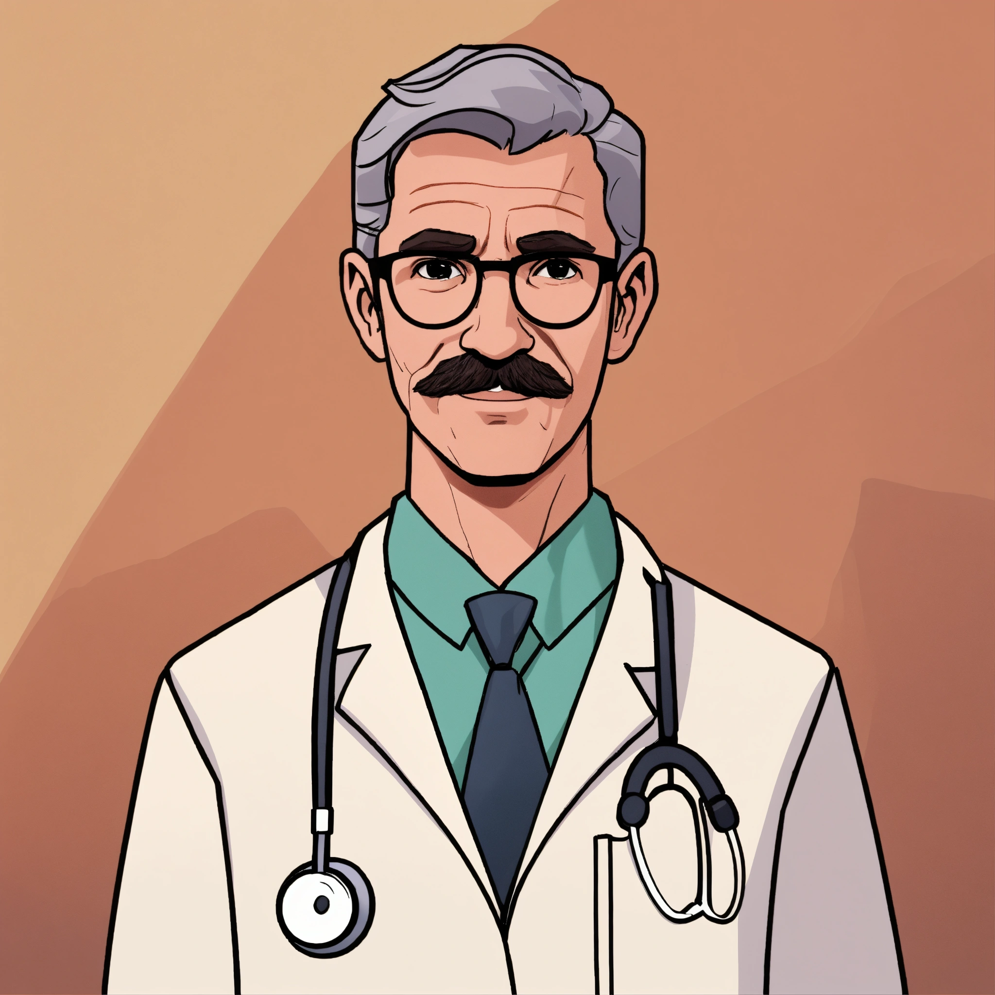 Lexica - Make an animation of a handsome middle-aged doctor