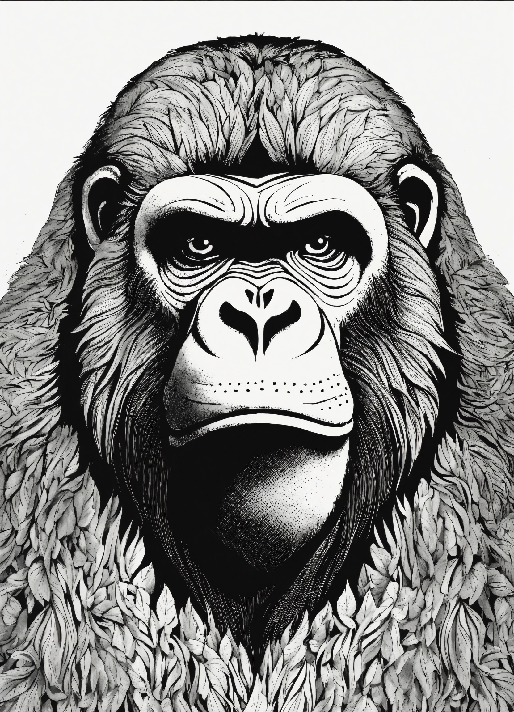 Lexica - Extremely simple image. Silverback Phoenix. black and white ...