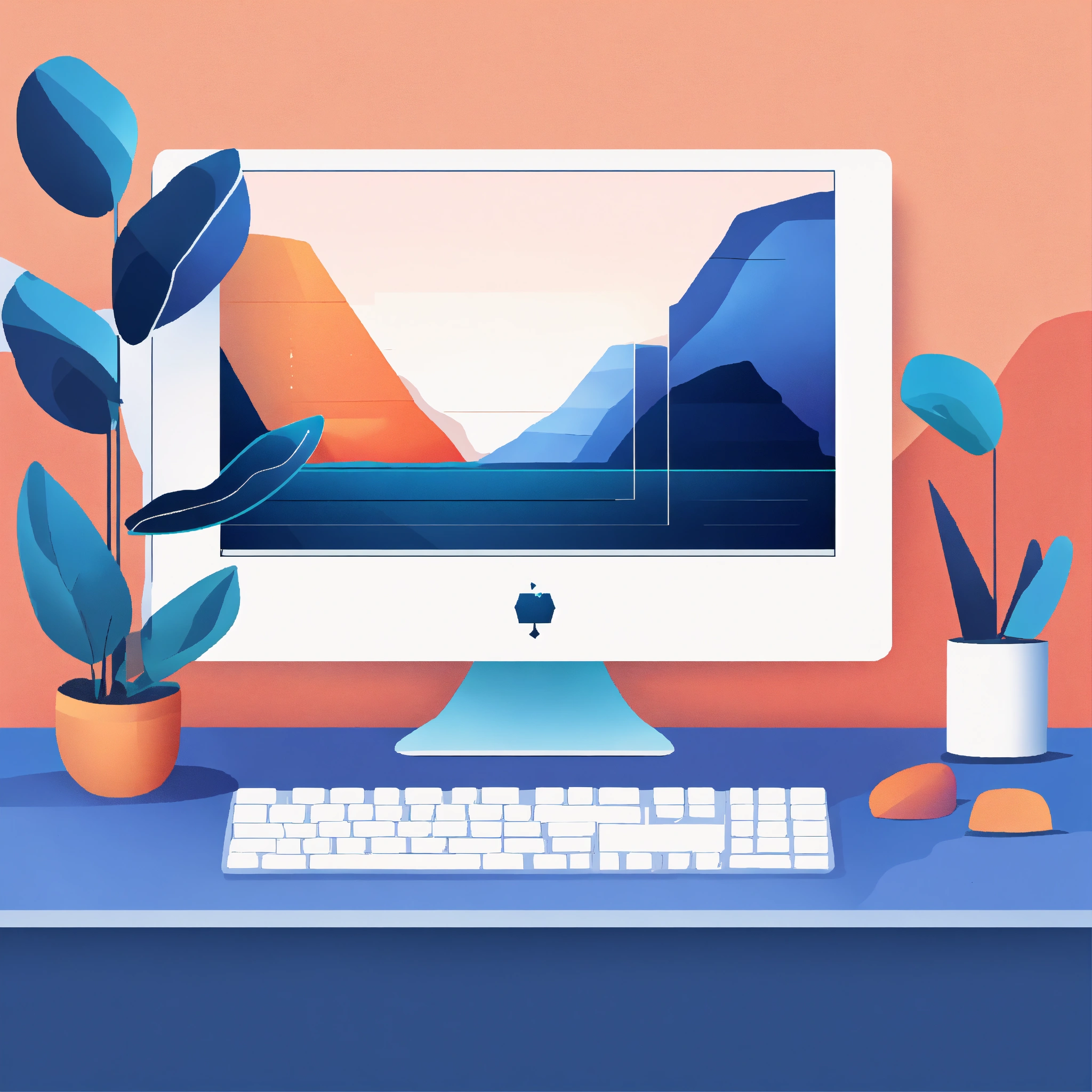 Lexica - Flat vector illustration computer, at the style o web ...