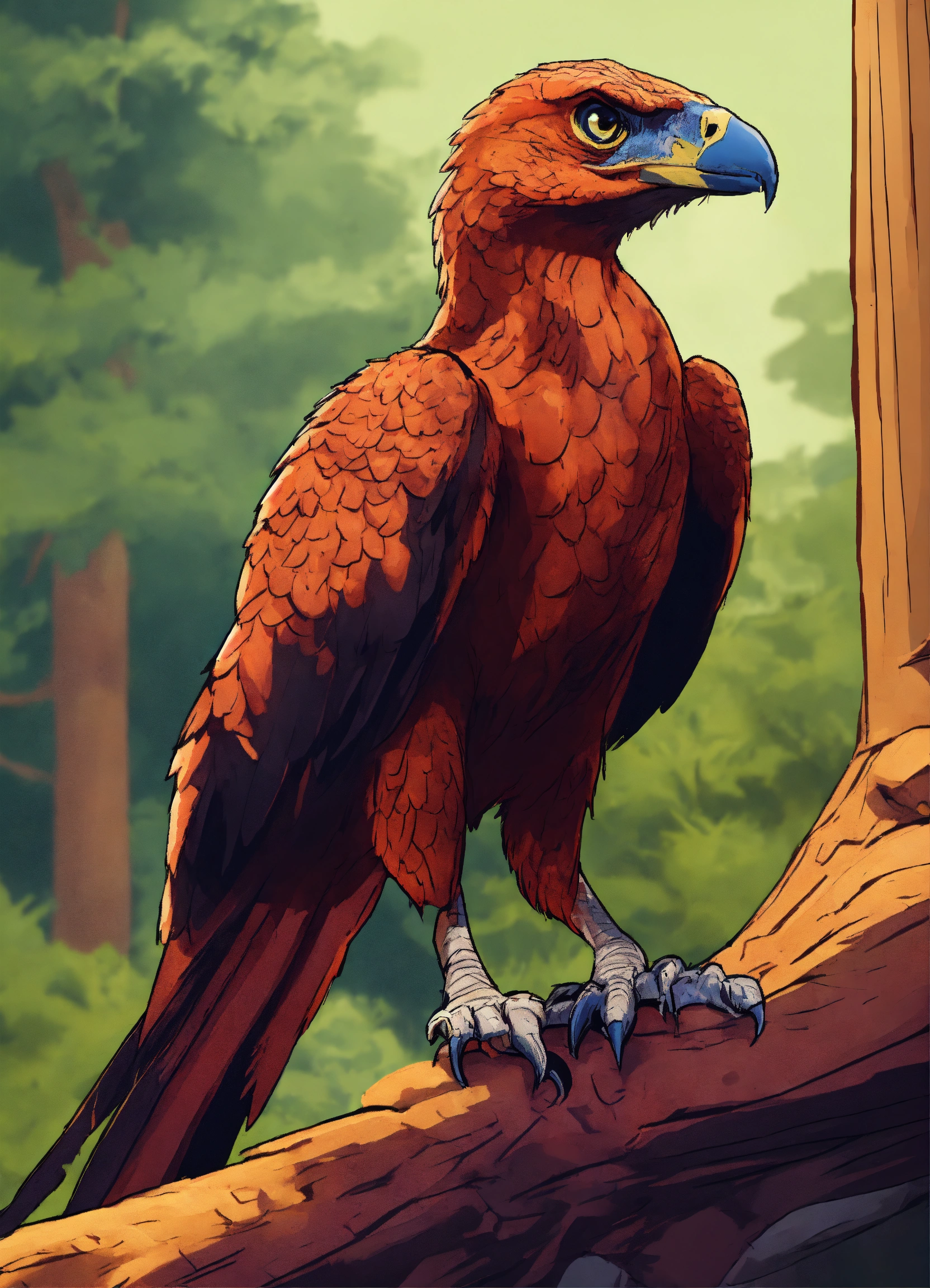 Lexica - A raptor, cartoon art