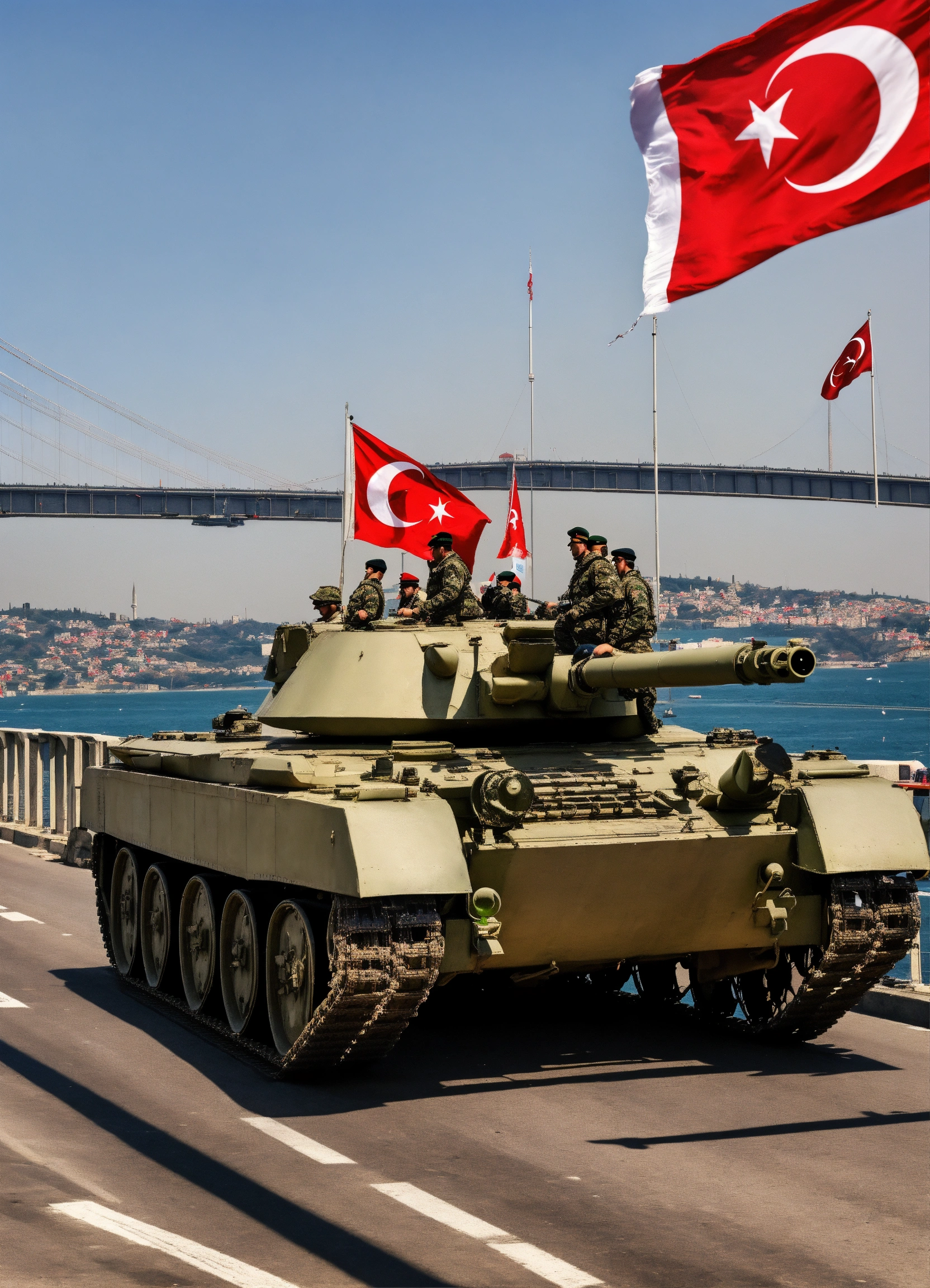 Lexica - A tank is passing over the Istanbul Bosphorus Bridge and ...