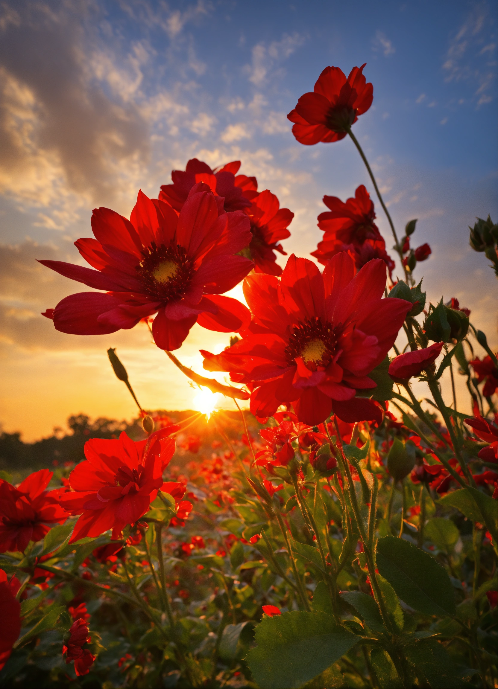 Lexica - Sun rising pics red flowers
