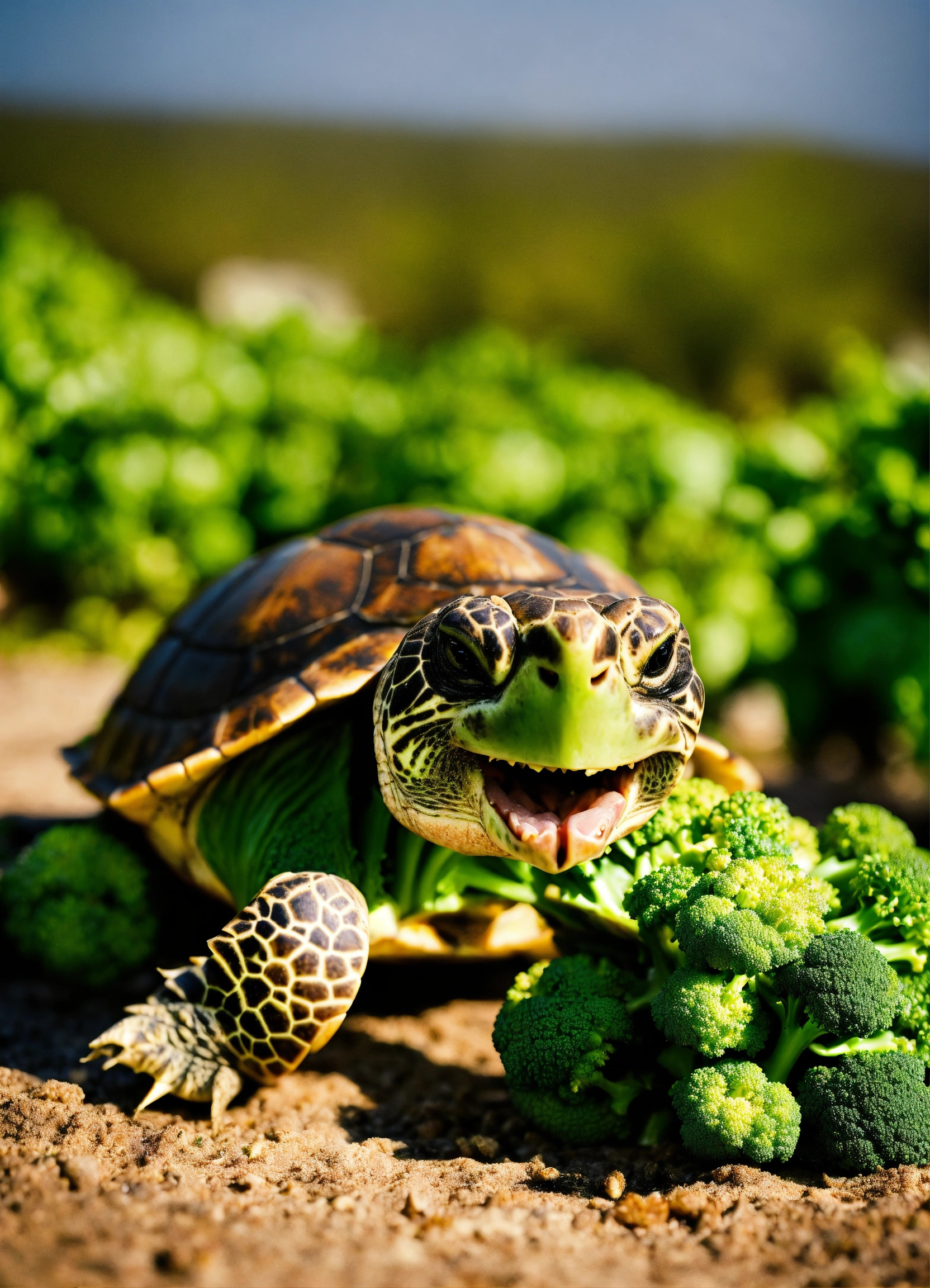 Lexica - Turtle eating broccoli