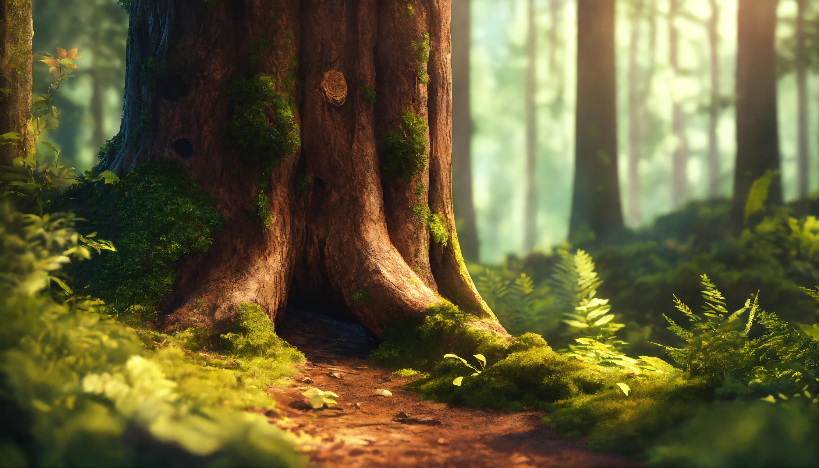 Lexica - Tree trunk in the style soft render AI Art, nestled within a ...