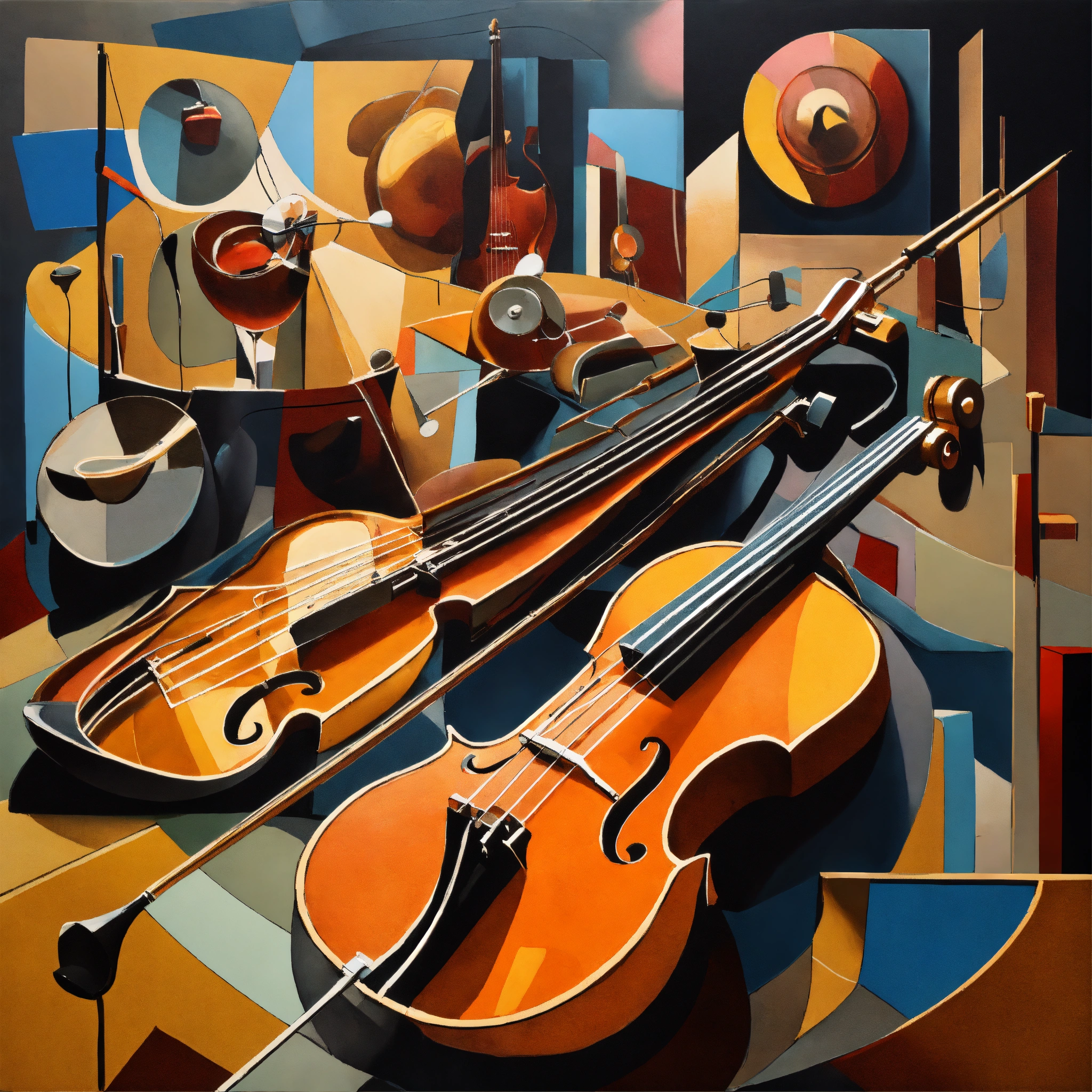 Lexica - Produce a electrifying 3D cubist-inspired painting of jazz ...