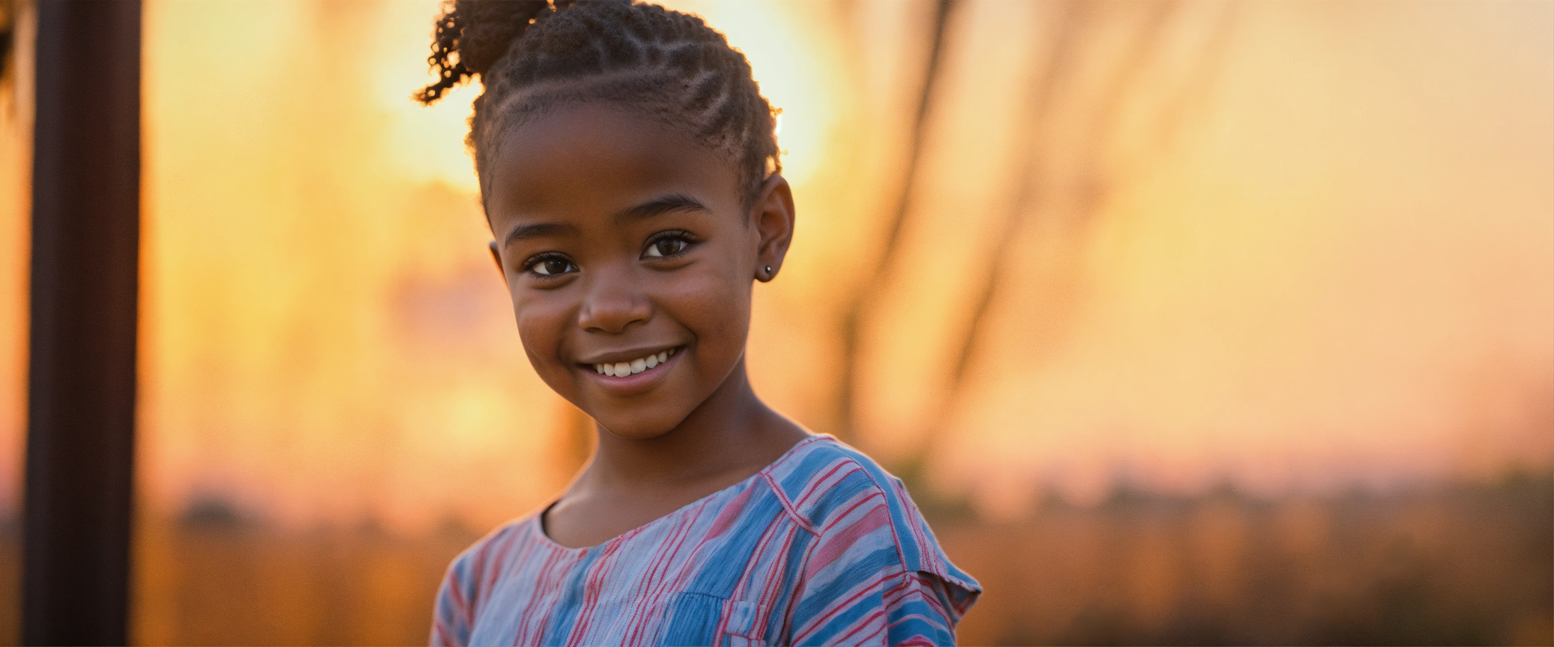 Lexica - Portrait of a happy african american little girl on the ...