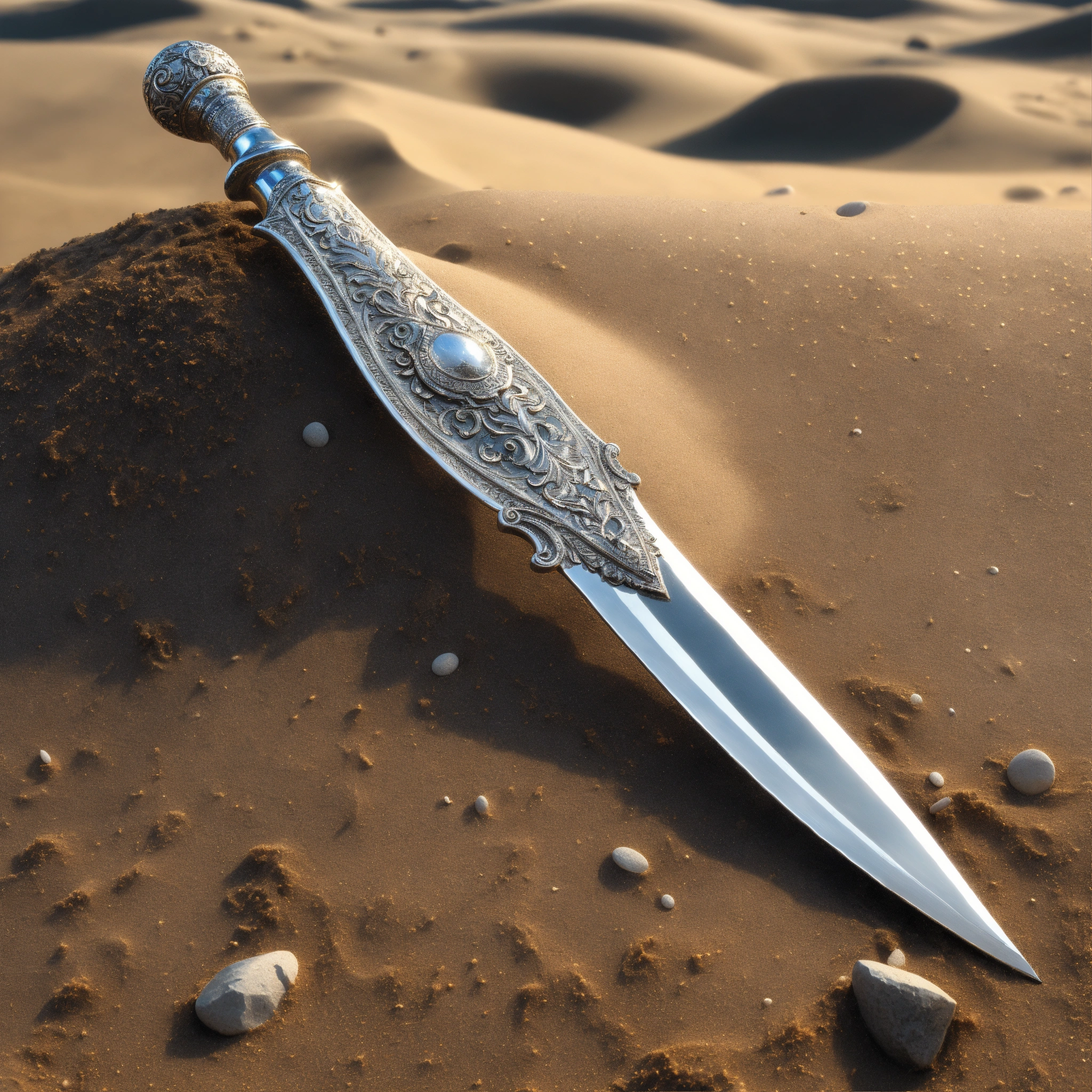 Lexica - 8k, picture of a narrow and delicate wavy curved dagger made ...