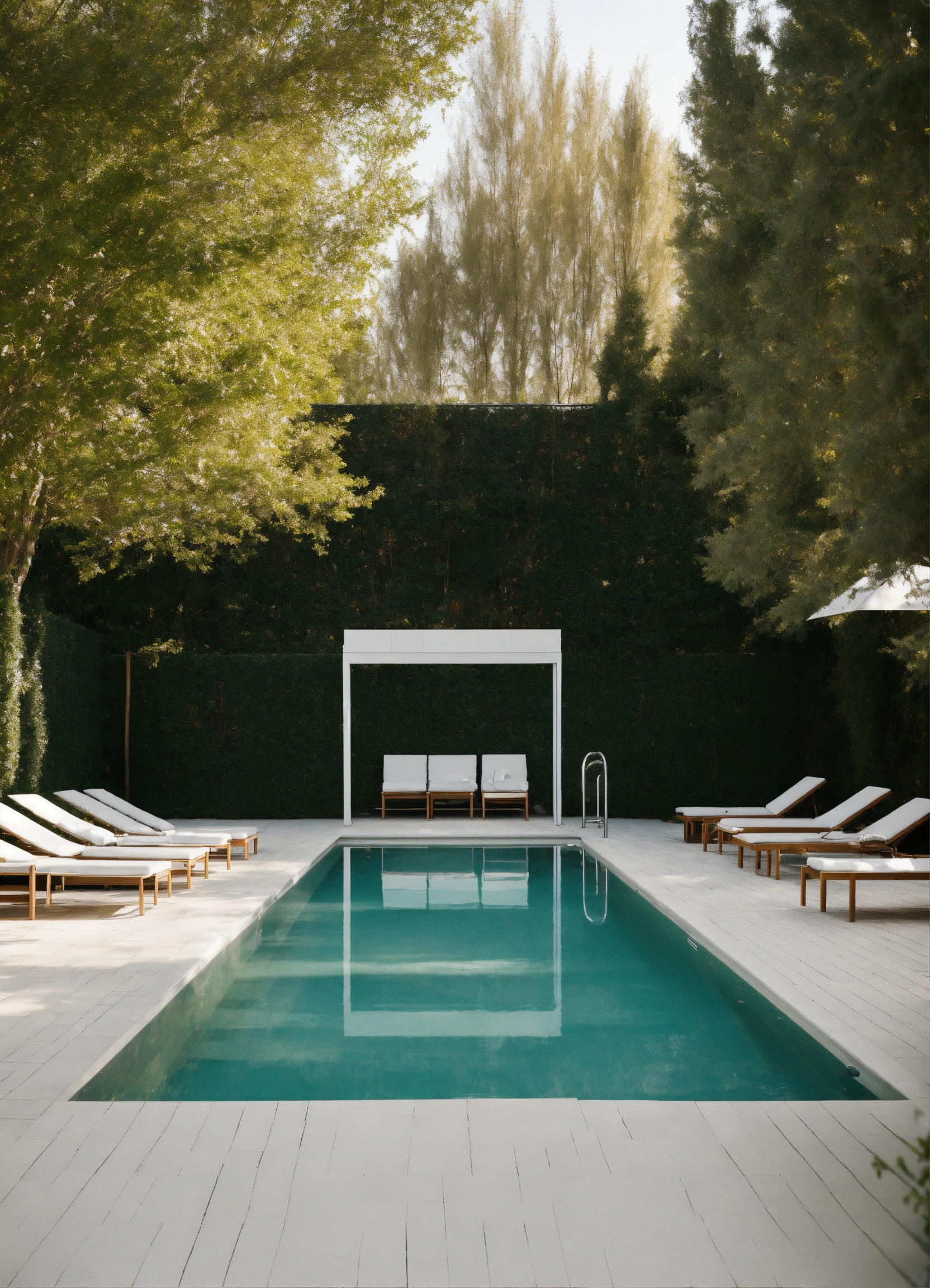 Lexica - Outdoor swimming pool ussr interior design minimalism white color
