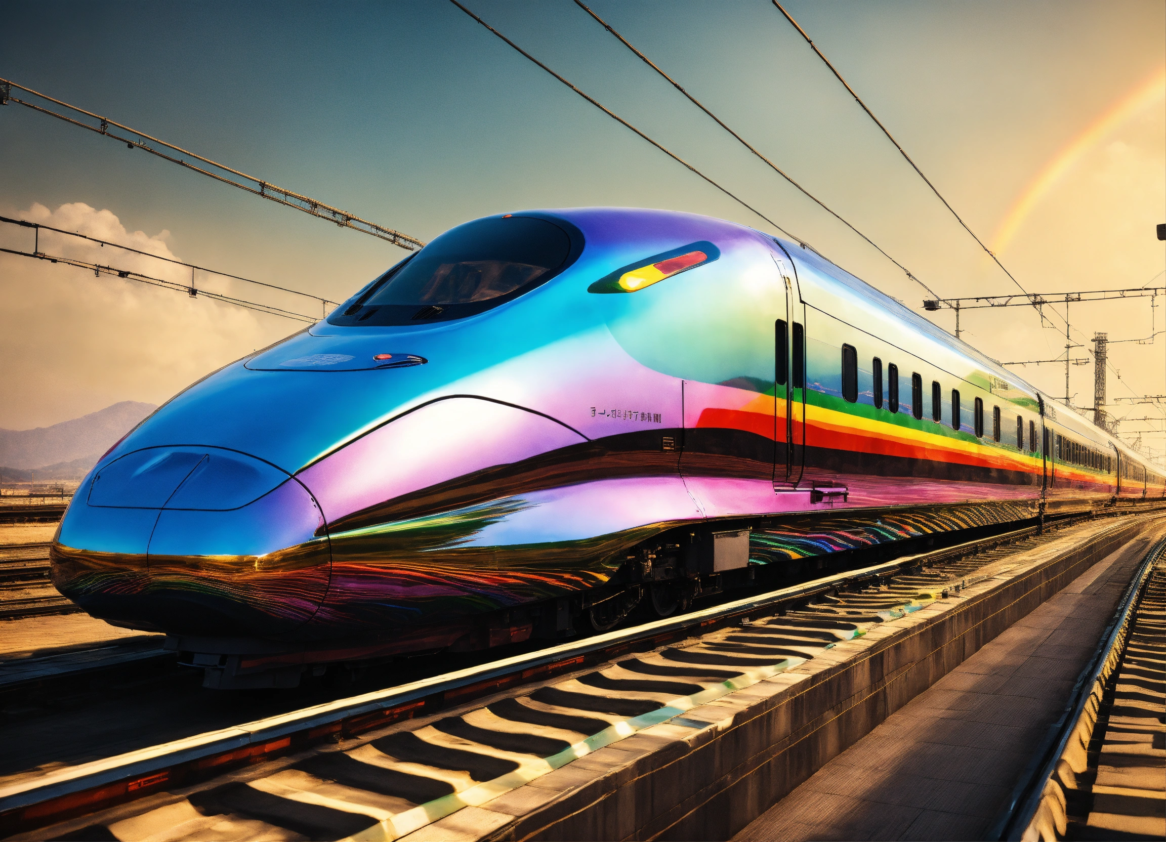 Lexica - Future bullet train ,rainbow body,8k , masterpiece