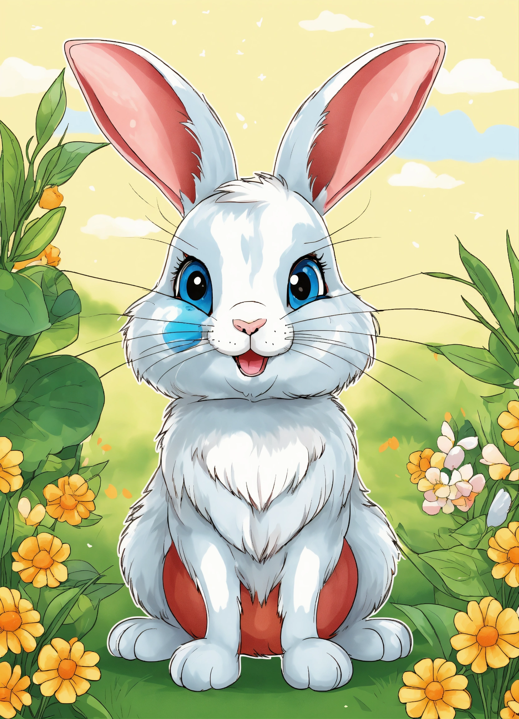 Lexica - Generate a cute little rabbit, super eye-catching illustration ...