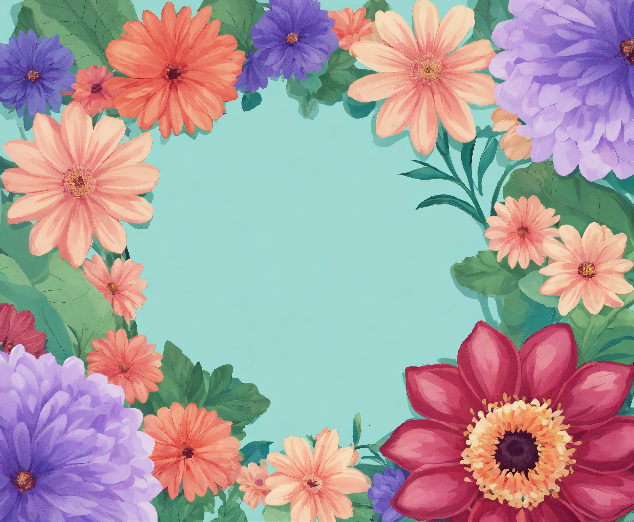 Lexica - Flower frame border copy space background