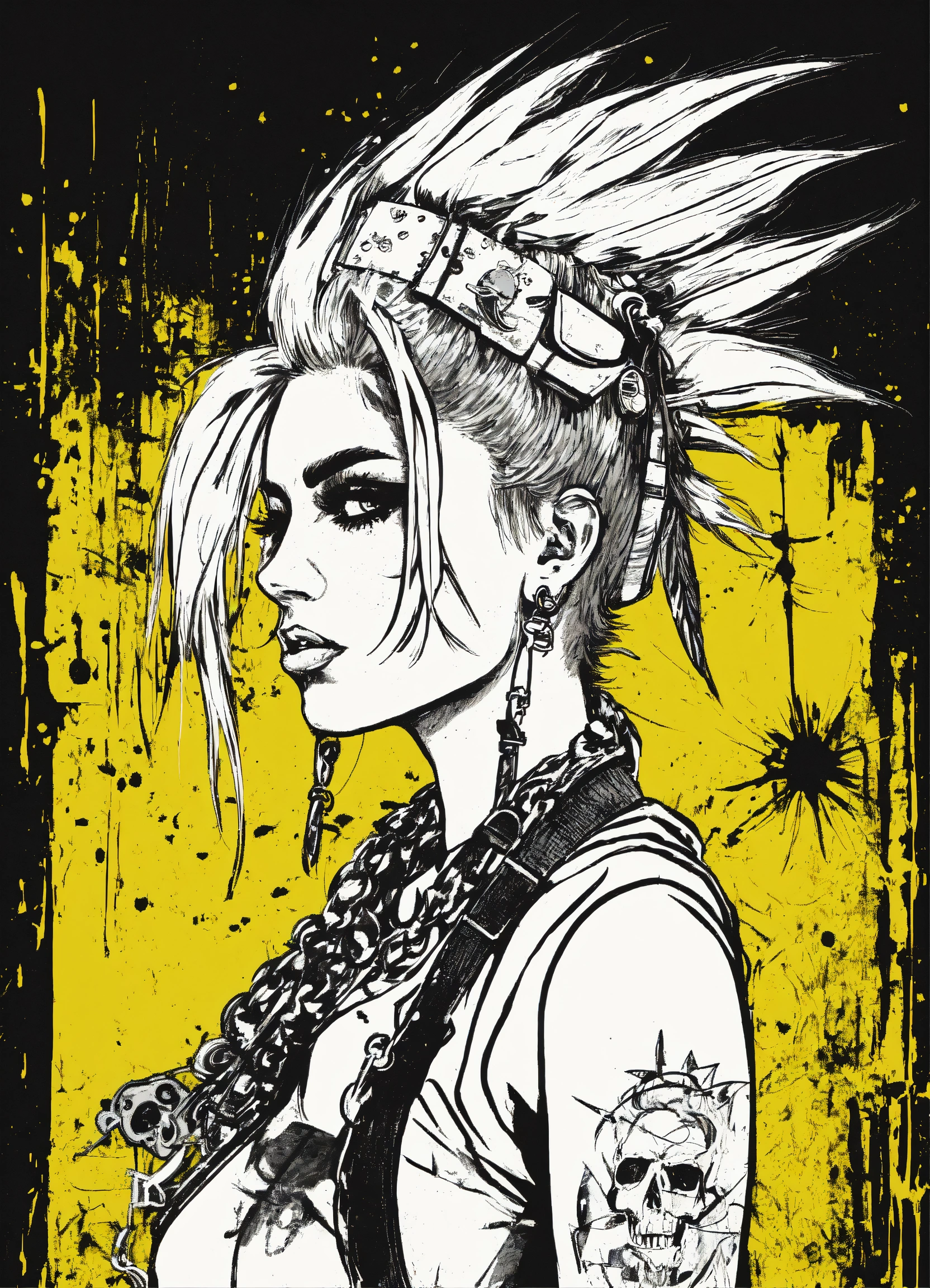 Lexica - Punk's not dead, grunge style, black and white, white ...