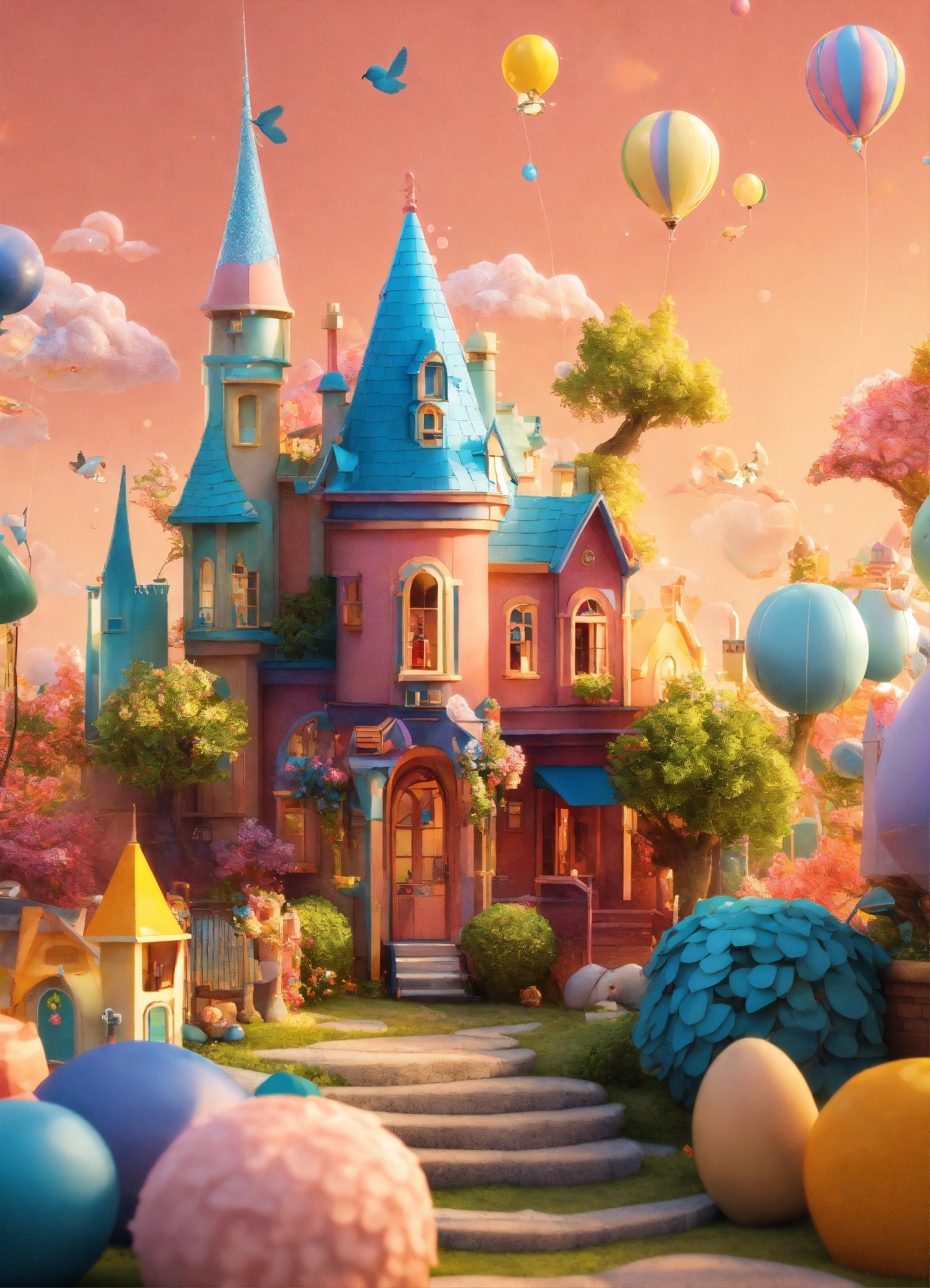 Lexica - A whimsical land of pencils and books. Happy colors, bubbly ...
