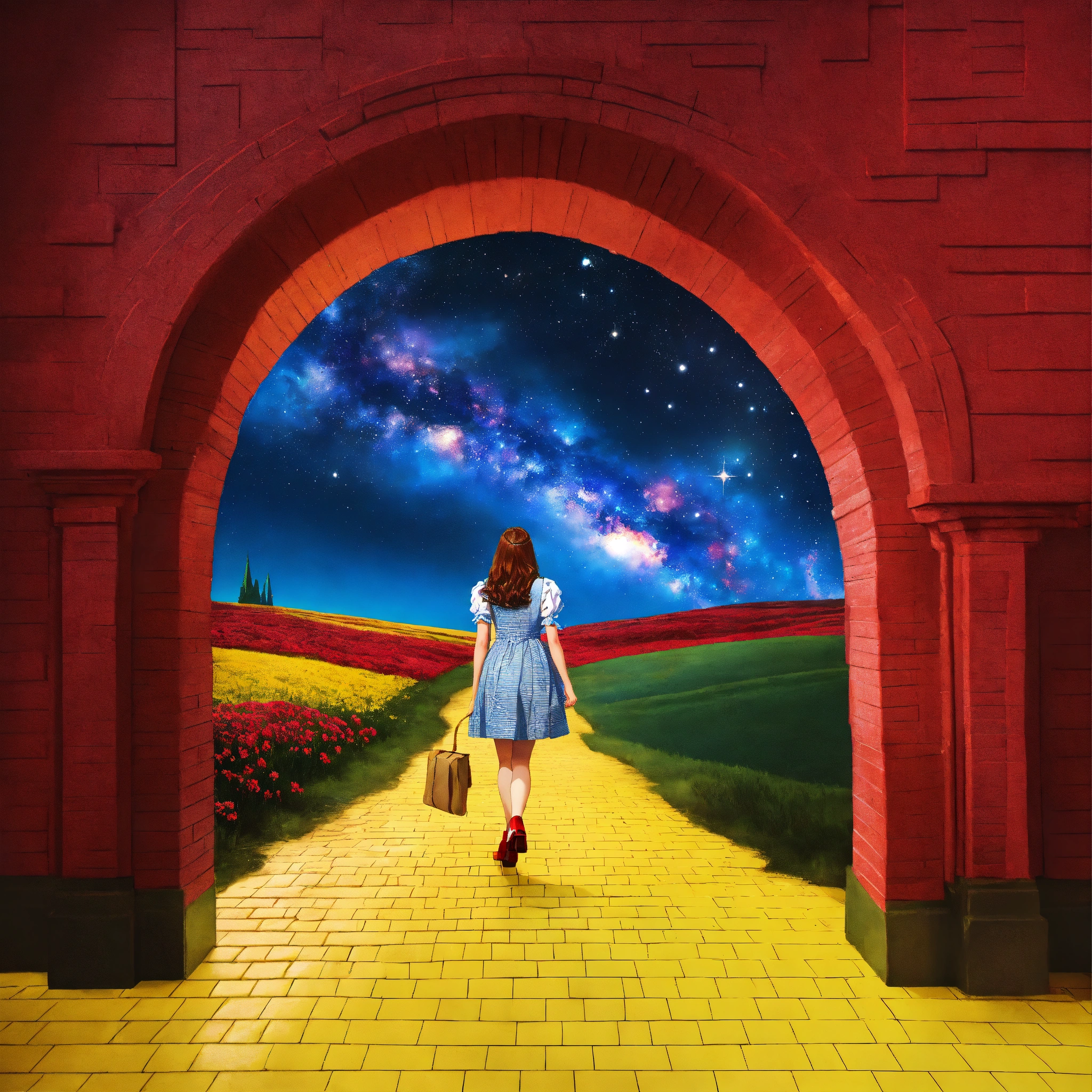 Lexica - A realistic photograph of Dorothy in The wizard of Oz wearing ...