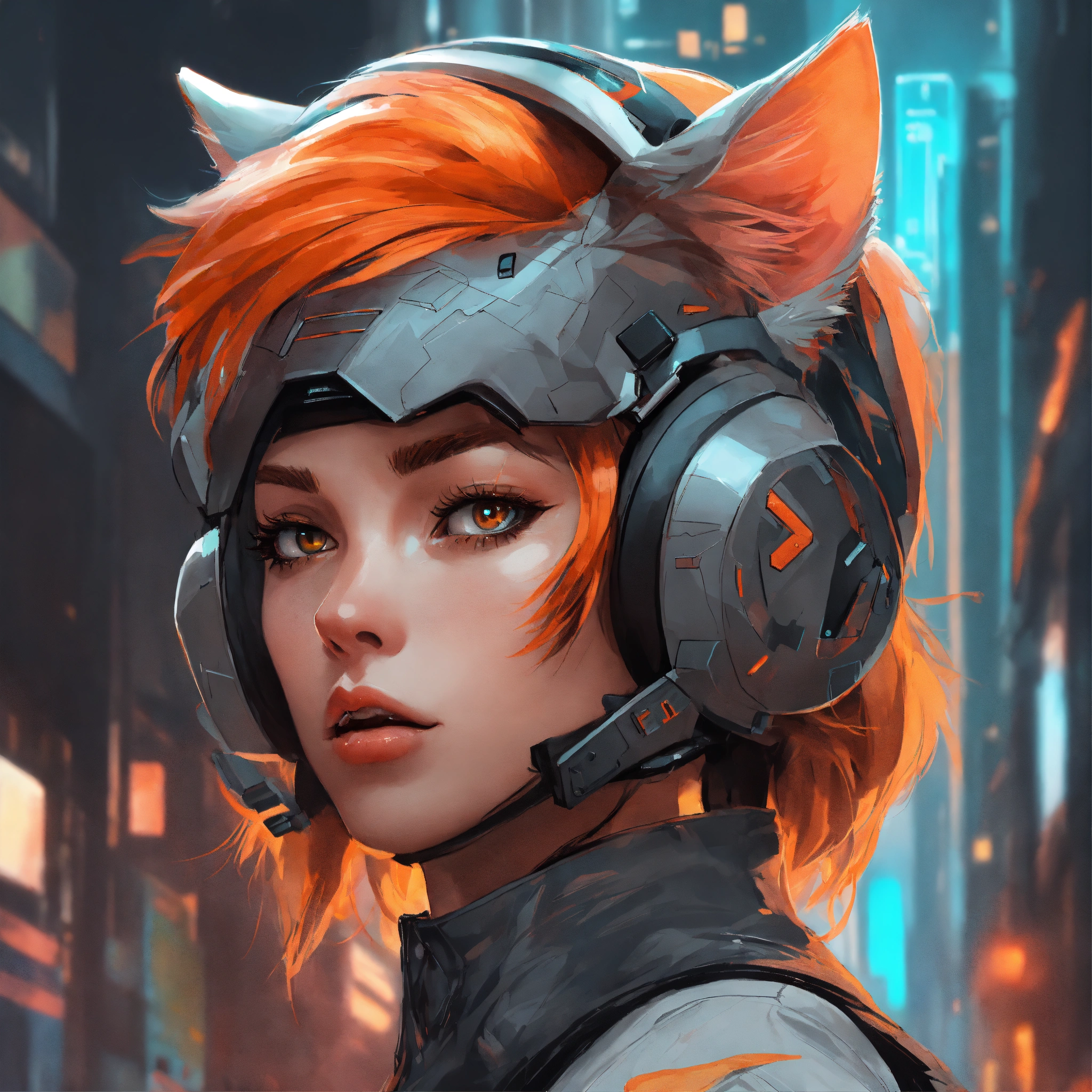 Lexica - Abstract style anime art of a cyberpunk girl, 8k, side on head ...