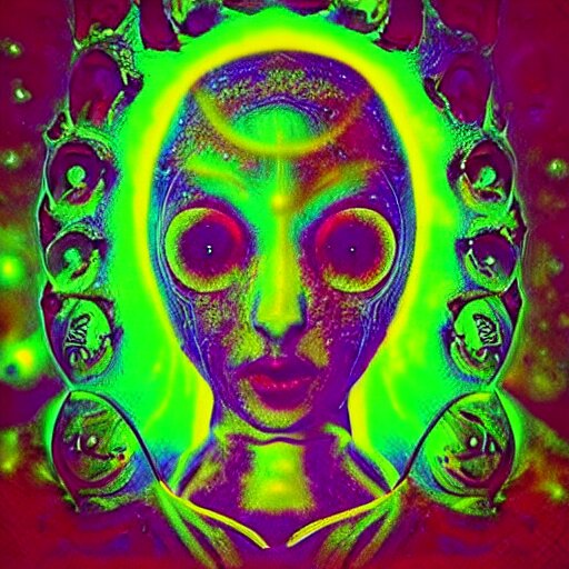 “photo of a beautiful extraterrestrial woman goddess, psychedeli ...