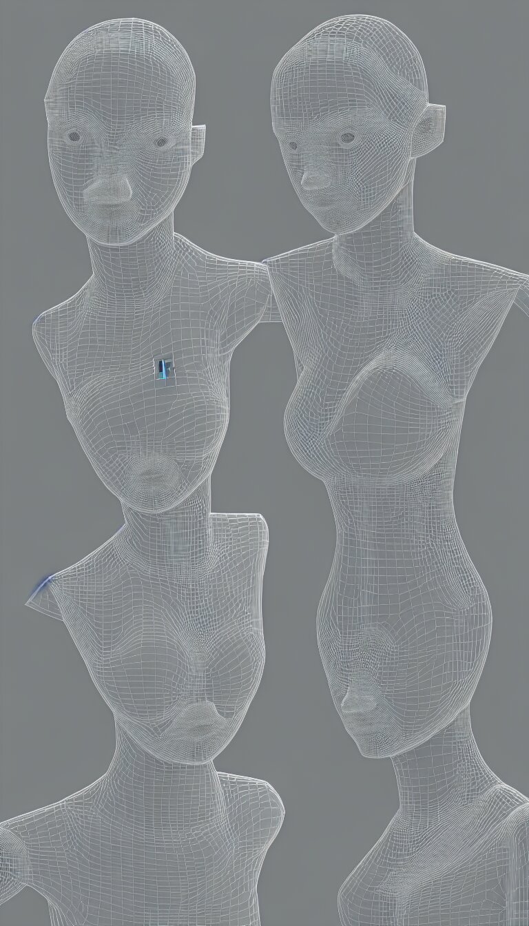 Lexica - 3 d wireframe of a beautiful woman