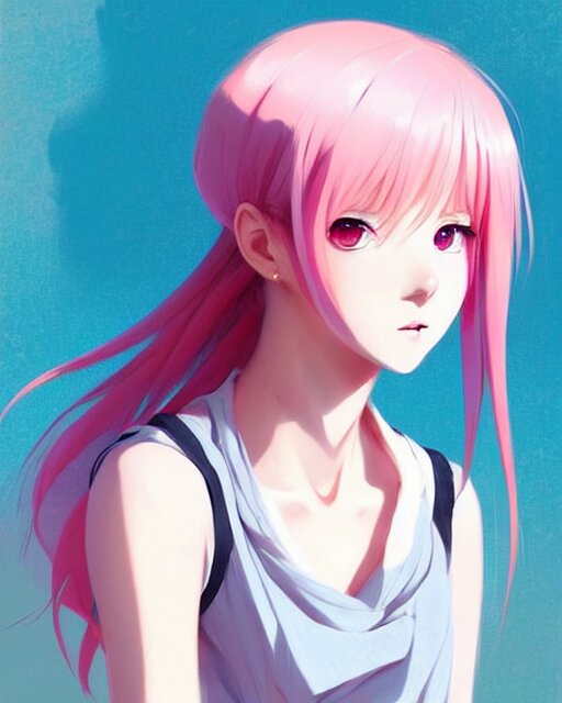 Lexica - Cute girl with pink hair | | very very anime!!!, fine - face ...