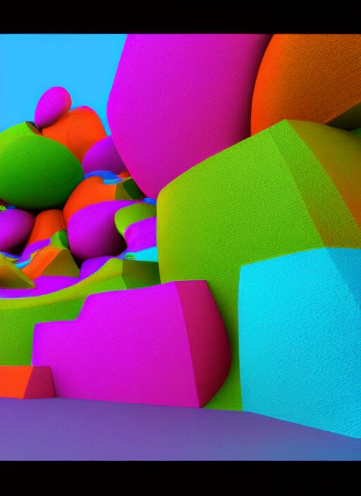 Lexica - Colorful abstract vibrant '3D ENVIRONMENT'!!! 'blender cycles ...