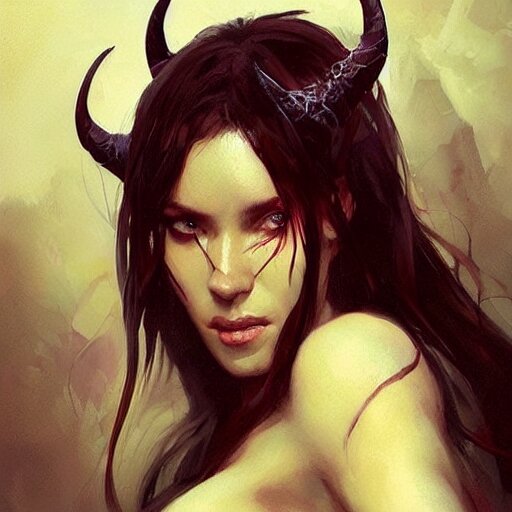 Lexica - A beautiful portrait of a devil goddess by greg rutkowski and