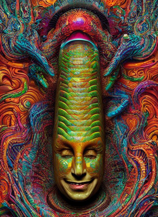 Lexica - A surreal portrait of elon musk as a psychedelic neural tiki ...