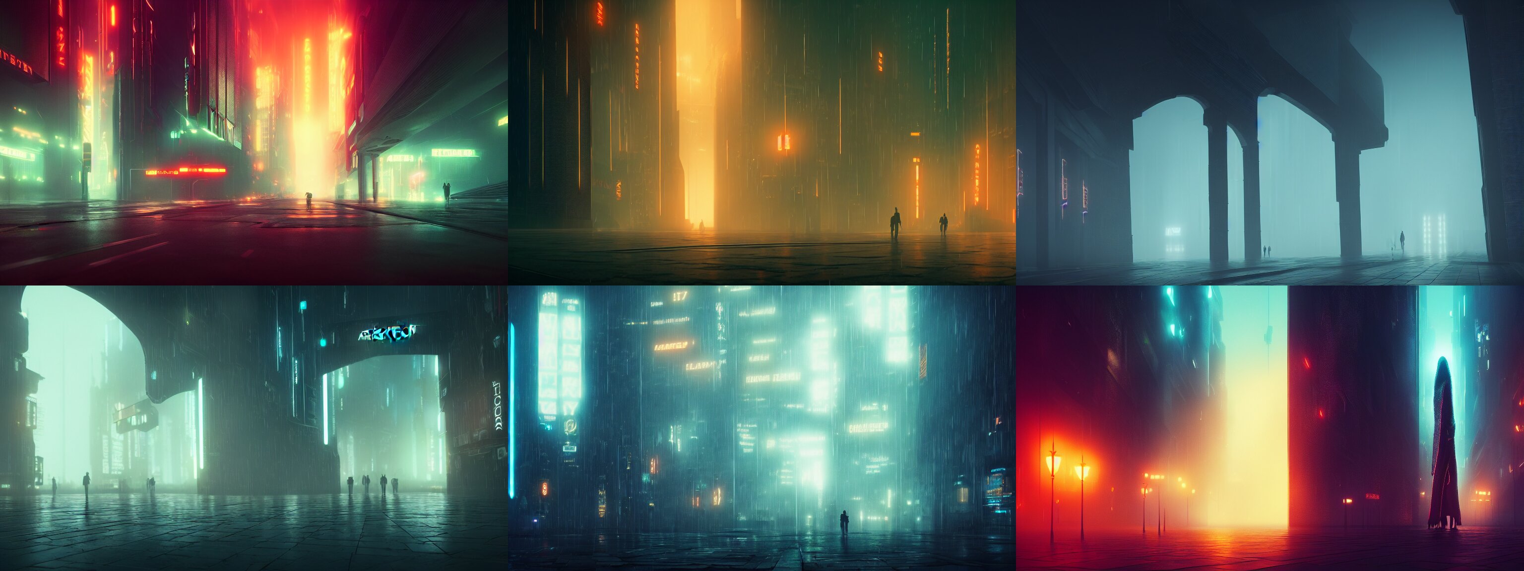 Lexica Archway into oblivion, in blade runner color scheme, close up, rhads, xf iq 4, f / 1. 4