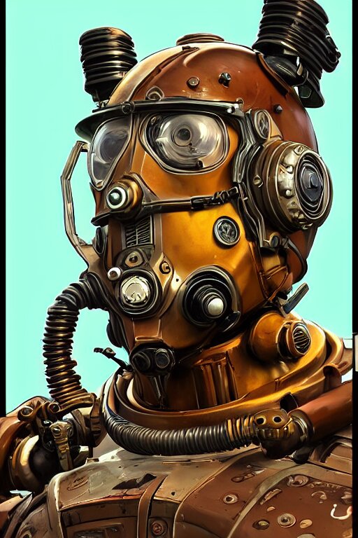 hardmesh retro futurist steampunk fallout 7 6 power armor head ...