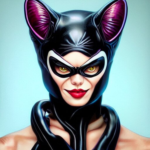 Lexica - Lofi venom catwoman portrait, Pixar style, by Tristan Eaton ...