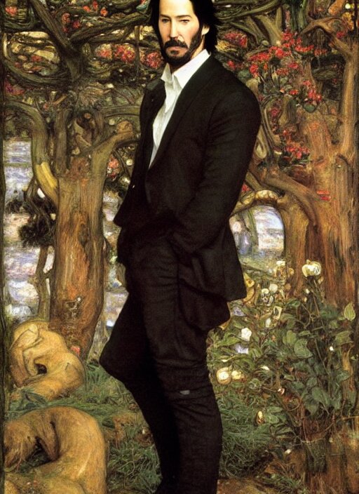 Lexica - A beautiful painting of keanu reeves by John Everett Millais ...