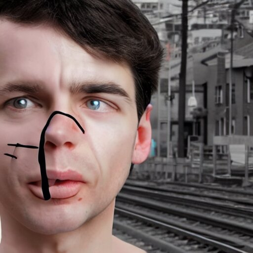 Lexica - Train that looks human with human face, hyper realistic