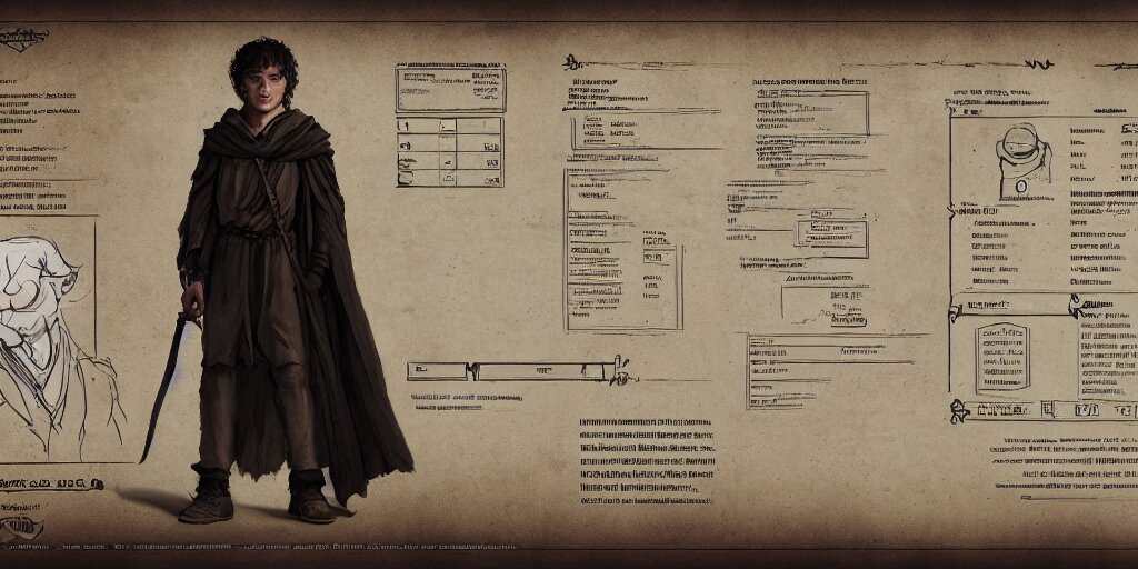 Lexica - Frodo baggins, character sheet, concept design, contrast, kim ...
