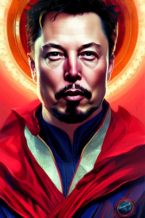 Lexica - Elon musk as dr strange, realistic portrait, symmetrical ...