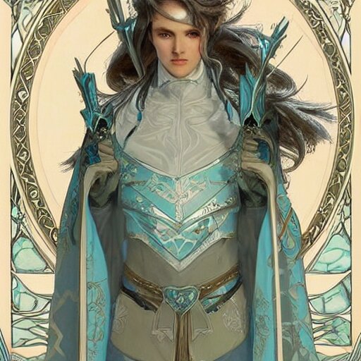 Lexica - An epic concept art of a handsome snow elf in a turquoise cape ...