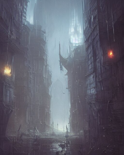 Lexica - The empty city, terrifying, evil, environment art, fantasy art ...