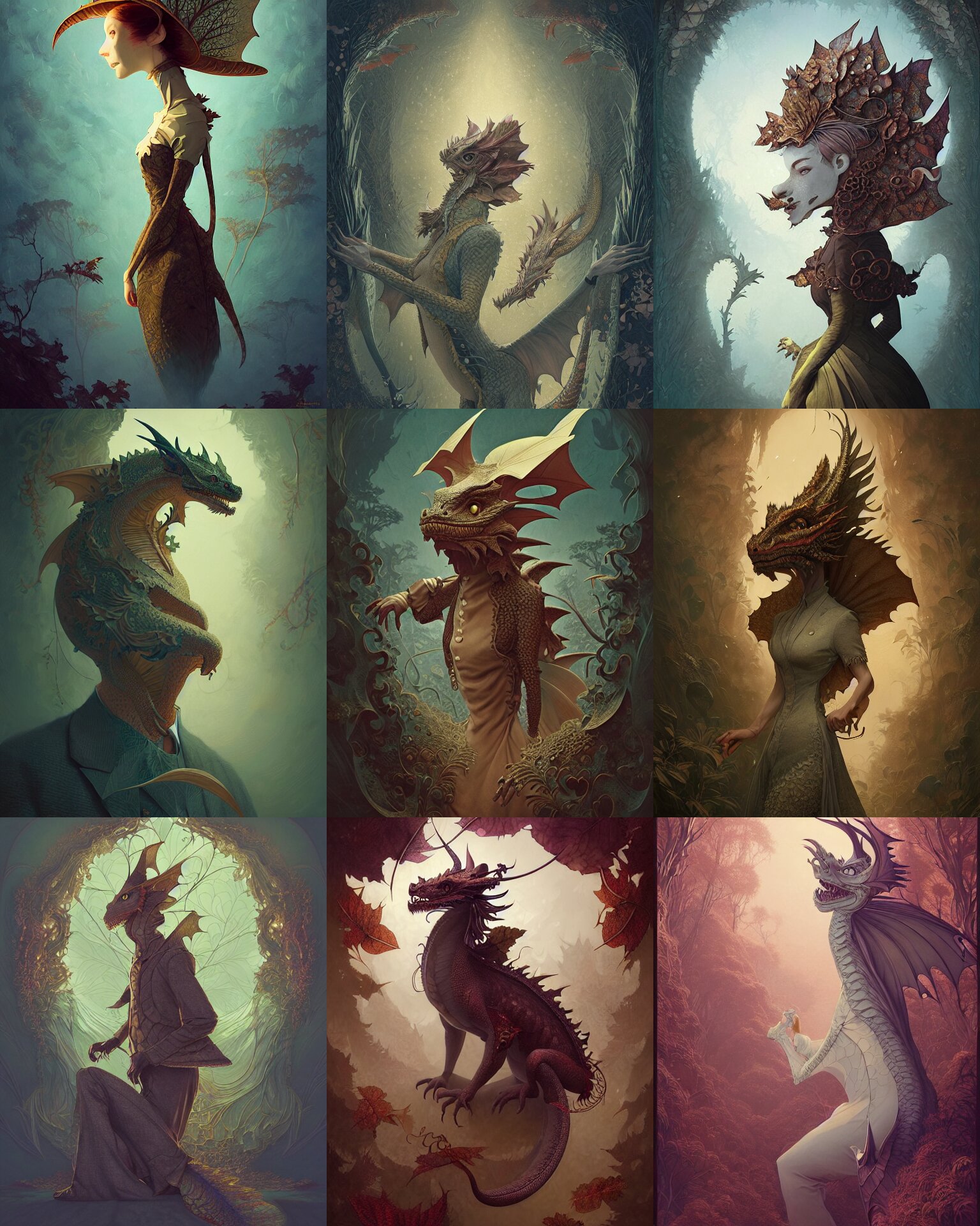 Lexica - Anthropomorphic art of a dragon detective, victorian inspired ...