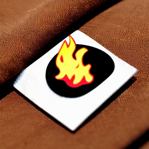 Lexica - Minimalistic clean enamel pin of fire flame warning label