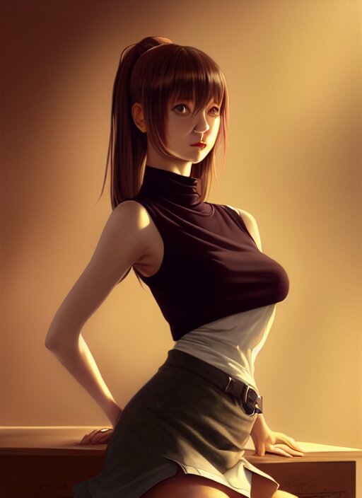 Lexica Portrait Of A Full Body Of Beautiful Young Female Secretary D And D Sleeveless 