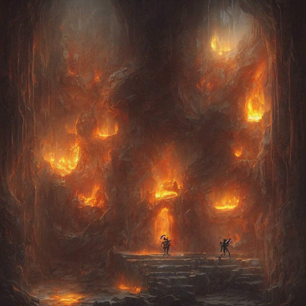 Lexica - A fire demon in a store contemplating which brand of water to ...