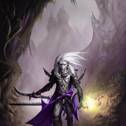 Lexica - A highly detailed matte portrait of a drow elf with long white ...