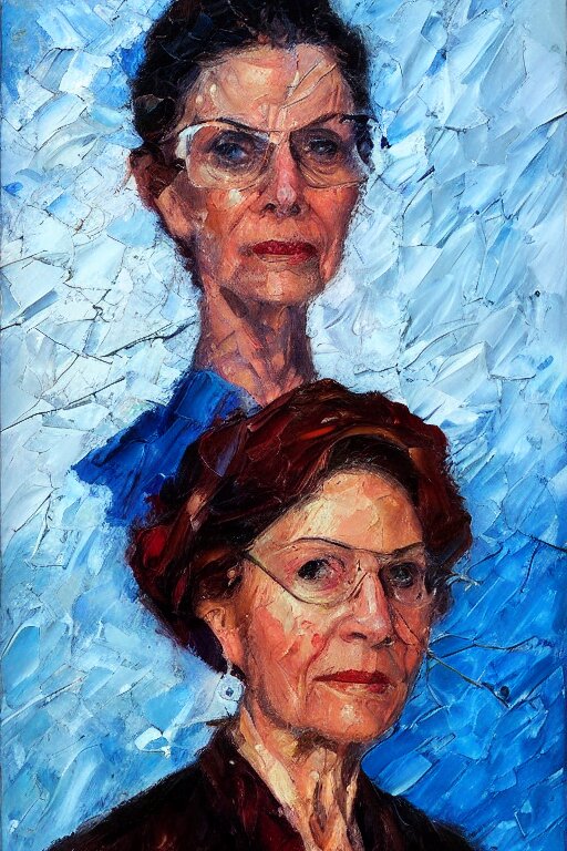 Lexica Palette knife oil painting portrait of dr. selma perrin is an