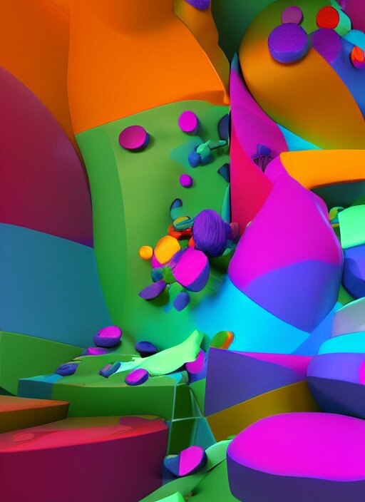 Lexica - Colorful abstract vibrant '3D ENVIRONMENT'!!! 'blender cycles ...