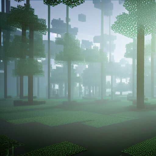 Lexica - Atmospheric render of a forest, minecraft, rendered with ...