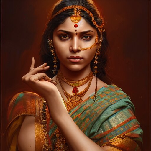 Lexica - South indian woman, sari, ultra realistic, concept art ...